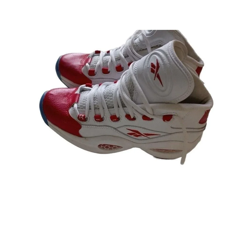 Reebok Question Mid 'White Pearlized Red' Allen Iverson Basketball Sneakers